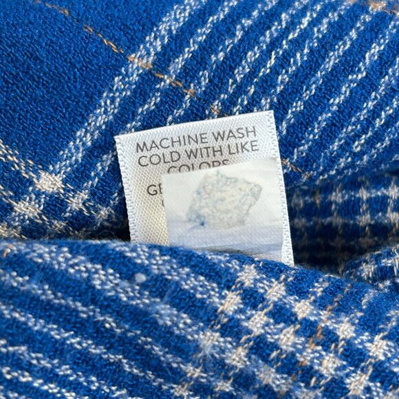 J.Jill Womens Blue Plaid Long-Sleeve Button Henley Shirt Blouse Large Casual - Picture 5 of 8